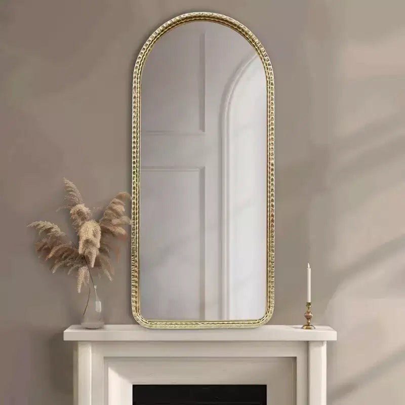 Madison Park 20"x45" Mia Specchio da parete di lusso elegante in metallo dorato a forma di arco: Nessun assemblaggio, Rettangolare, Con cornice, Montaggio a parete