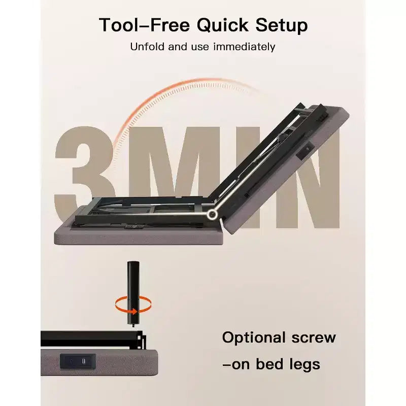 Base letto regolabile Queen Size, Zero Clearance e modalità Zero Gravity, letto elettrico con inclinazione testa/piedi, 4 porte USB e telecomando wireless