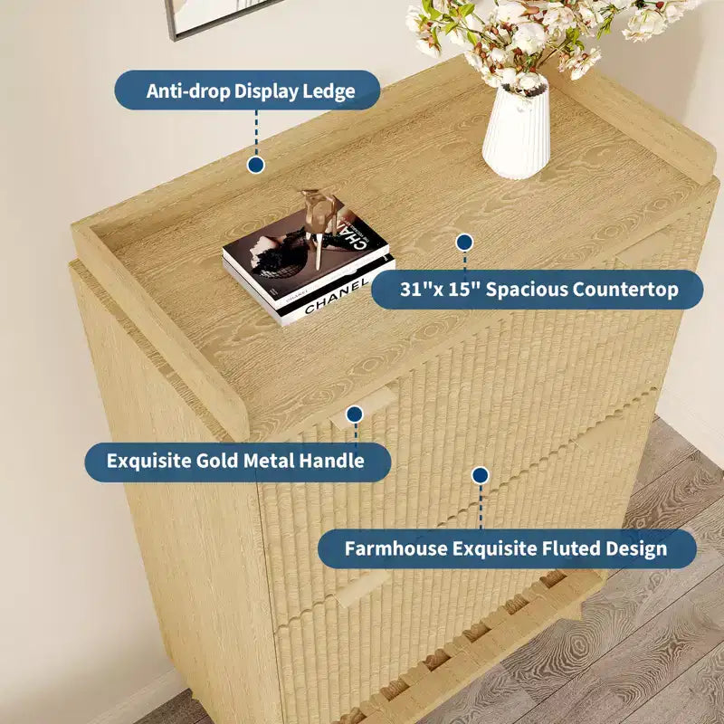 Scarpiere scanalate per ingresso, mobiletto porta scarpe moderno e stretto, ripiano inferiore aperto, 2 cassetti a ribalta, ripiani regolabili