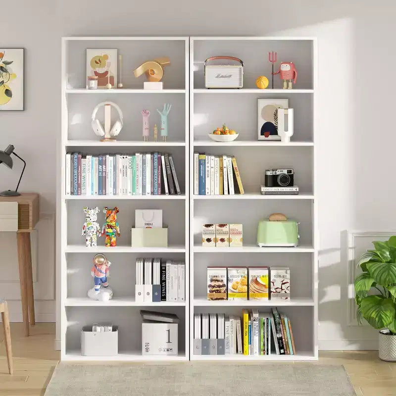 Libreria a 6 ripiani aperta e scaffali, Mensole espositive verticali da 180 cm per ufficio e soggiorno