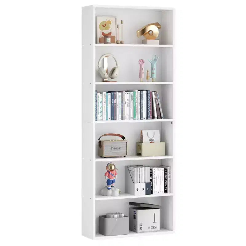 Libreria a 6 ripiani aperta e scaffali, Mensole espositive verticali da 180 cm per ufficio e soggiorno