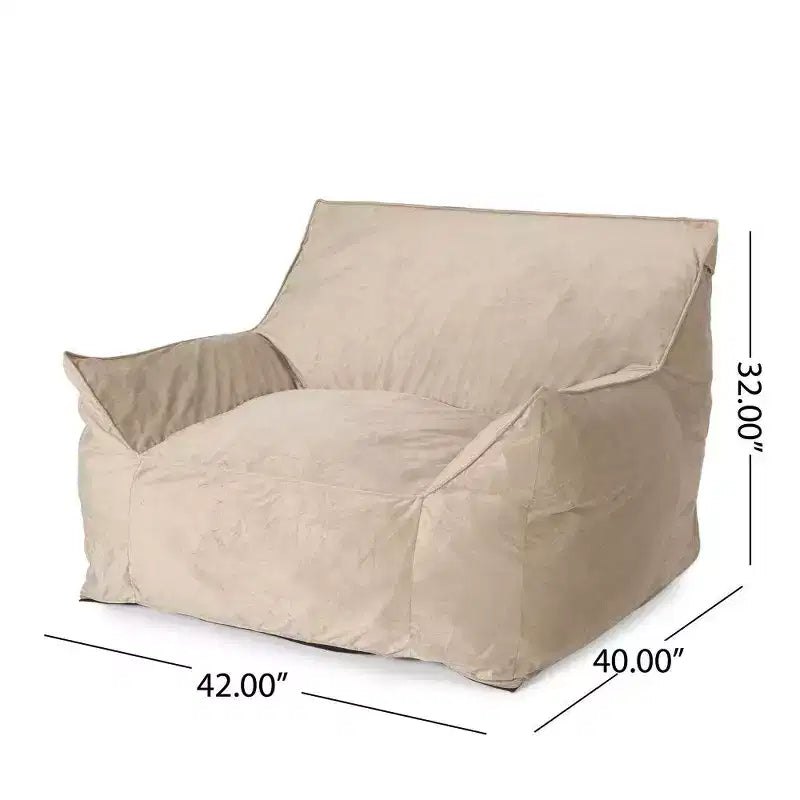 Poltrona Sacco in Velluto con Rivestimento Rimovibile, Poltrona Sacco Moderna con Braccioli e Cerniera a Prova di Bambino, Divano da Pavimento per Soggiorno Camera da Leto