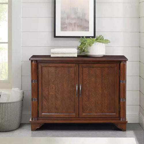 Cabinet Console Table with Storage, Wooden Sofa Table Storage Cabinet with Adjustable Storage Shelf, Retro Entryway Table for Entryway