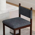 Upholstered Bar Stools with Fabric Backrest, Wooden Frame and Sturdy Legs, set of 2
