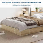 Twin Size Solid Wood Platform Bed Frame, Sturdy Wooden Slats, Modern Minimalist, Floor-Standing, Space-Saving, No Box Spring Needed