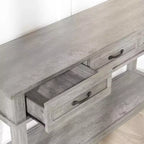 Tavolo da ingresso stile rustico, consolle a 3 ripiani con 3 cassetti, tavolino da divano in legno da 54" per ingresso, soggiorno, corridoio