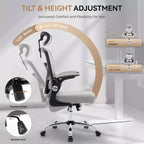 Sedia da ufficio ergonomica con schienale alto e schienale in rete, sedia da computer con poggiatesta regolabile, sedia da scrivania girevole con rotelle per ufficio domestico e sala giochi