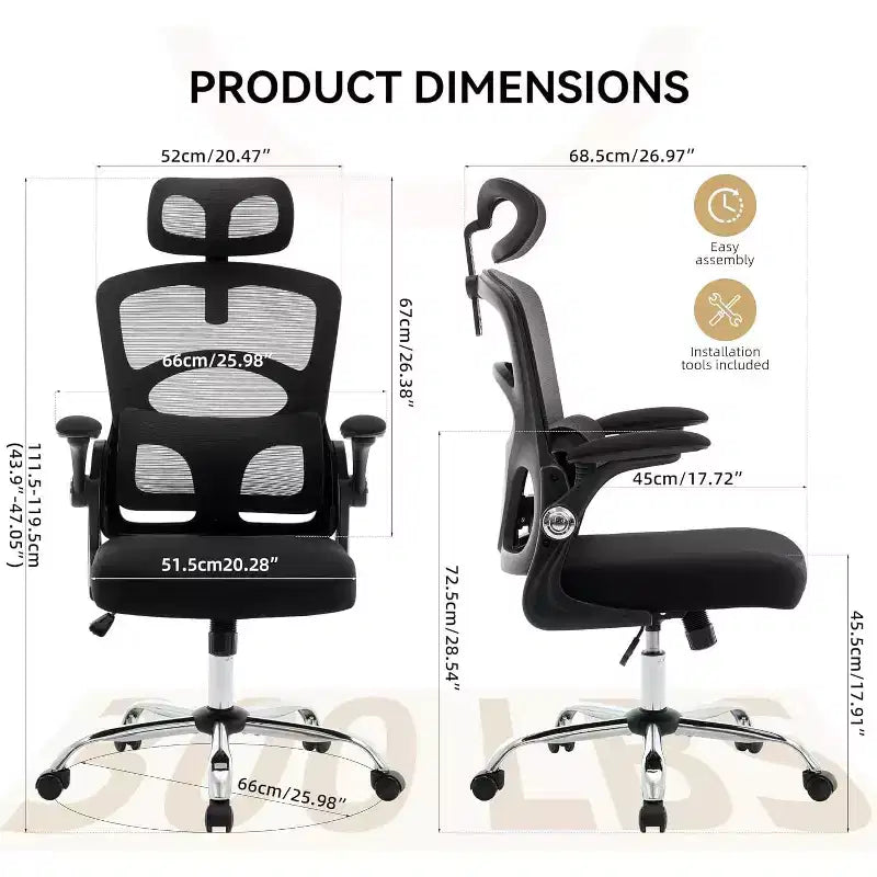 Sedia da ufficio ergonomica con schienale alto e schienale in rete, sedia da computer con poggiatesta regolabile, sedia da scrivania girevole con rotelle per ufficio domestico e sala giochi