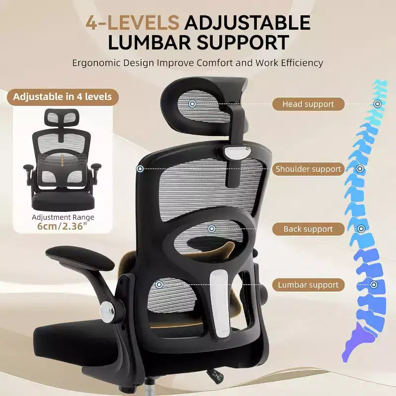Sedia da ufficio ergonomica con schienale alto e schienale in rete, sedia da computer con poggiatesta regolabile, sedia da scrivania girevole con rotelle per ufficio domestico e sala giochi