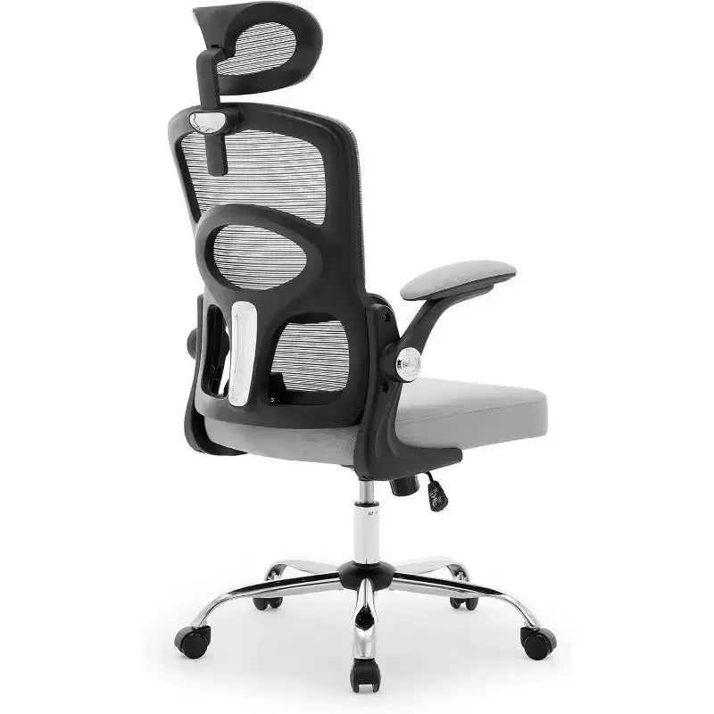 Sedia da ufficio ergonomica con schienale alto e schienale in rete, sedia da computer con poggiatesta regolabile, sedia da scrivania girevole con rotelle per ufficio domestico e sala giochi