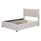 Letto a piattaforma moderno imbottito Luxystar con 2 cassetti e 1 letto estraibile