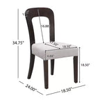 Set of 2 Wooden Dining Chairs, Modern Armless Side Chairs with Hollow Backrest, Padded Seat and 330 LBS Capacity for Living Room Kitchen