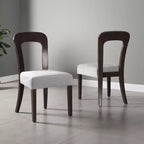 Set of 2 Wooden Dining Chairs, Modern Armless Side Chairs with Hollow Backrest, Padded Seat and 330 LBS Capacity for Living Room Kitchen