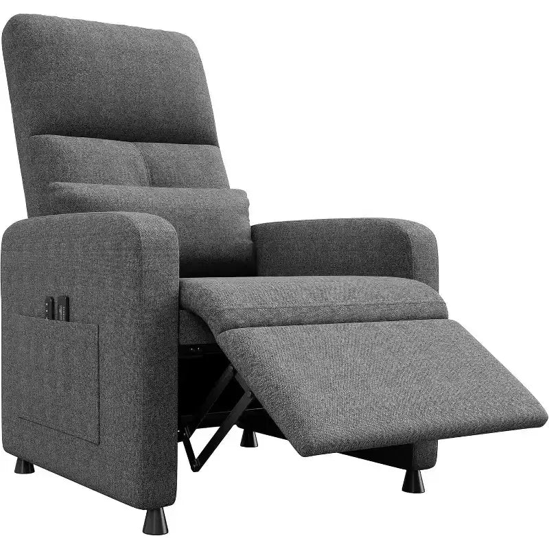 Poltrona Reclinabile Elettrica per Adulti, Divano Singolo Ergonomico Regolabile, Dondolo Imbottito con Tasche Laterali e Porta di Ricarica USB