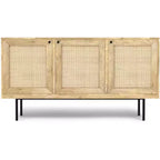 LUNGA 145 cm – CREDENZA CONTEMPORANEA MODERNA IN LEGNO MASSELLO DI MANGO NATURALE