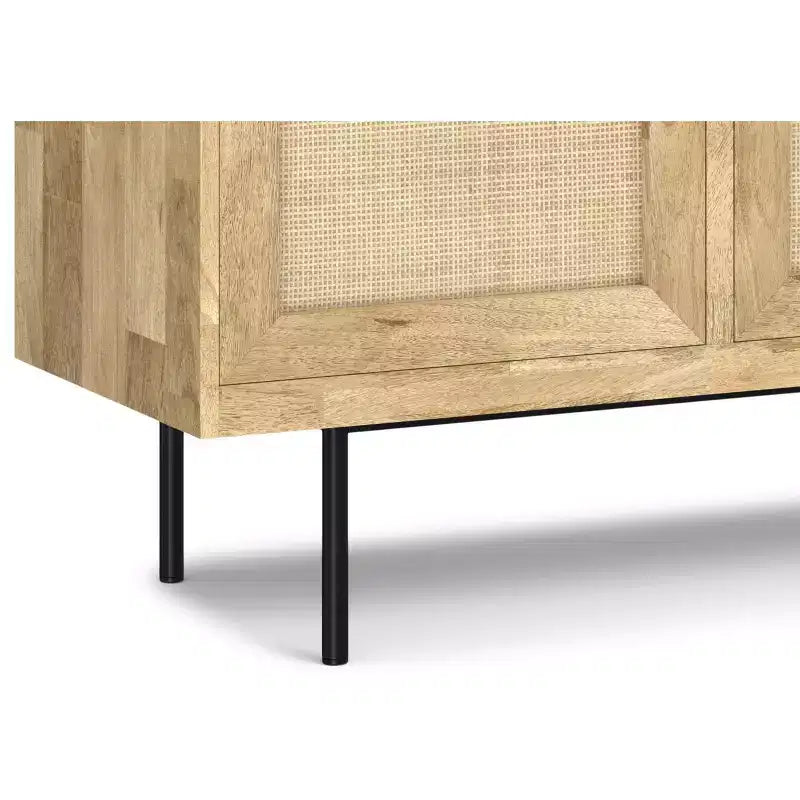 LUNGA 145 cm – CREDENZA CONTEMPORANEA MODERNA IN LEGNO MASSELLO DI MANGO NATURALE