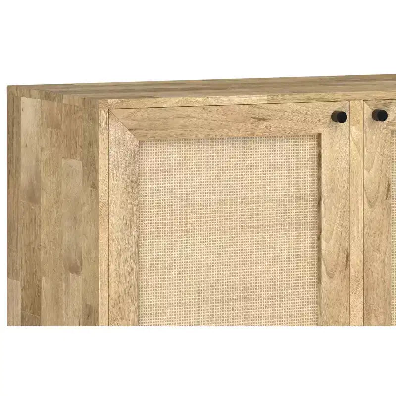 LUNGA 145 cm – CREDENZA CONTEMPORANEA MODERNA IN LEGNO MASSELLO DI MANGO NATURALE