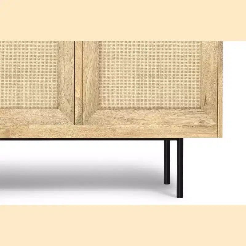 LUNGA 145 cm – CREDENZA CONTEMPORANEA MODERNA IN LEGNO MASSELLO DI MANGO NATURALE