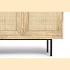 LUNGA 145 cm – CREDENZA CONTEMPORANEA MODERNA IN LEGNO MASSELLO DI MANGO NATURALE