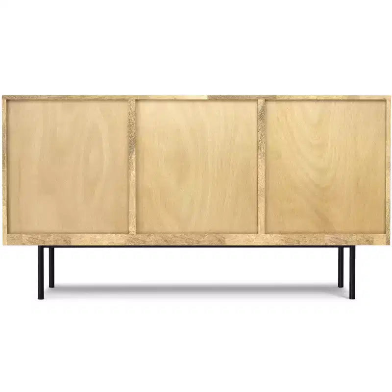 LUNGA 145 cm – CREDENZA CONTEMPORANEA MODERNA IN LEGNO MASSELLO DI MANGO NATURALE
