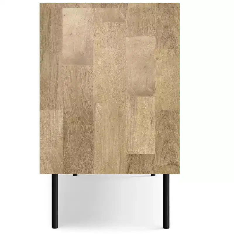 LUNGA 145 cm – CREDENZA CONTEMPORANEA MODERNA IN LEGNO MASSELLO DI MANGO NATURALE