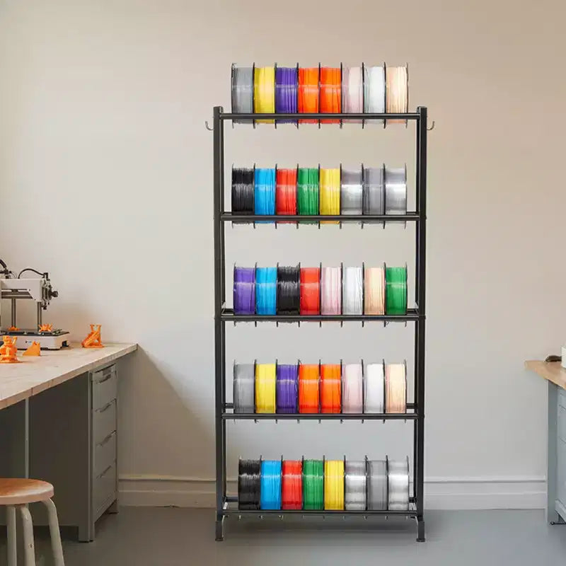 VEVOR Scaffale porta filamenti per stampante 3D, scaffali portaoggetti a 5 livelli per filamenti di stampa 3D, porta bobine di filamento, nero