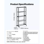 VEVOR 3D Printer Filament Storage Rack, 5 Tier Heavy Duty Storage Shelves for 3D Printing Filaments, Filament Spool Holders Racks, Black
