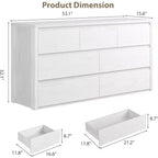 Cassettiera da Comò Rustica in Legno a 7 Cassetti per Camera da Letto, Credenza Cassettiera con Cassetti, Mobile Contenitore Senza Maniglie per Camera da Letto, Soggiorno con Dispositivo Antiribaltamento di Sicurezza