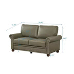Smooth PU Upholstery Sofa with Silver Nail Decor 2 Removable Under-Seat Storage Boxes for Living Room Gray