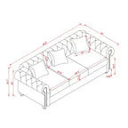 85.8 Divano Chesterfield da Soggiorno Design Classico Trapuntato Ecopelle PU Imbottito con Contenitore Borgogna