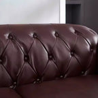 85.8 Divano Chesterfield da Soggiorno Design Classico Trapuntato Ecopelle PU Imbottito con Contenitore Borgogna