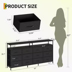 Cassettiera a 12 cassetti lunga 160 cm, porta TV per televisori da 55, 65, 70 pollici, con ripiani aperti per camera da letto e soggiorno, facile da montare