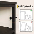 Cassettiera a 12 cassetti lunga 160 cm, porta TV per televisori da 55, 65, 70 pollici, con ripiani aperti per camera da letto e soggiorno, facile da montare
