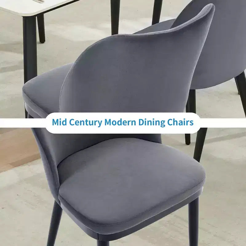 Set di 4 sedie da pranzo con morbidi cuscini e robuste gambe in legno. Ideale per sale da pranzo, cucine, soggiorni - grigio scuro