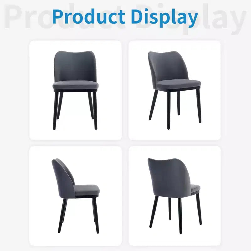 Set di 4 sedie da pranzo con morbidi cuscini e robuste gambe in legno. Ideale per sale da pranzo, cucine, soggiorni - grigio scuro