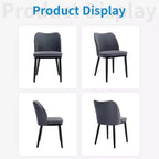 Set di 4 sedie da pranzo con morbidi cuscini e robuste gambe in legno. Ideale per sale da pranzo, cucine, soggiorni - grigio scuro