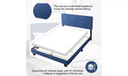 Elegante Letto a Piattaforma Queen Size con Testiera Imbottita e Supporto a Doghe, Classico Letto in Legno per Camera da Letto Principale
