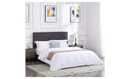Elegante Letto a Piattaforma Queen Size con Testiera Imbottita e Supporto a Doghe, Classico Letto in Legno per Camera da Letto Principale