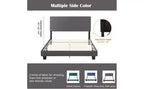 Elegante Letto a Piattaforma Queen Size con Testiera Imbottita e Supporto a Doghe, Classico Letto in Legno per Camera da Letto Principale