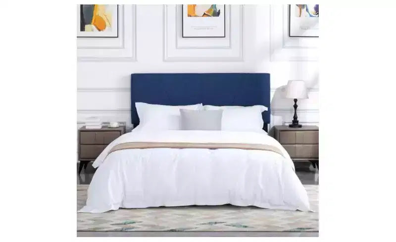 Elegante Letto a Piattaforma Queen Size con Testiera Imbottita e Supporto a Doghe, Classico Letto in Legno per Camera da Letto Principale