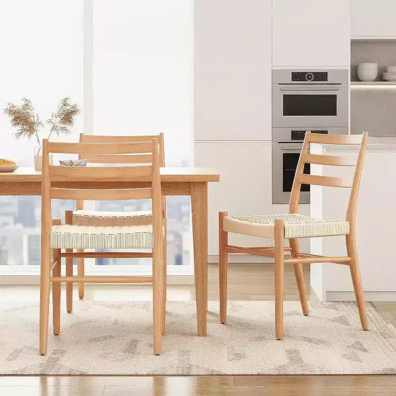 2 sedie da pranzo con sedile in corda intrecciata, sedie da cucina con struttura in metallo e schienale aperto, sedie traspiranti per sala da pranzo e soggiorno