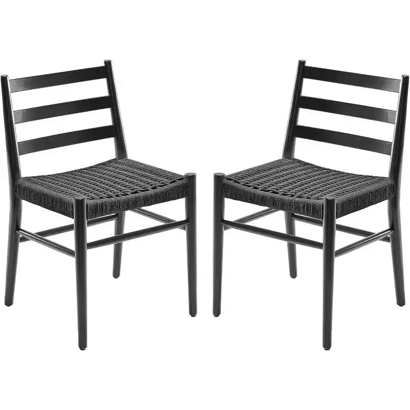 2 sedie da pranzo con sedile in corda intrecciata, sedie da cucina con struttura in metallo e schienale aperto, sedie traspiranti per sala da pranzo e soggiorno