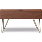 SOLID MANGO WOOD 32 inch Wide Square Industrial Lift Top Coffee Table