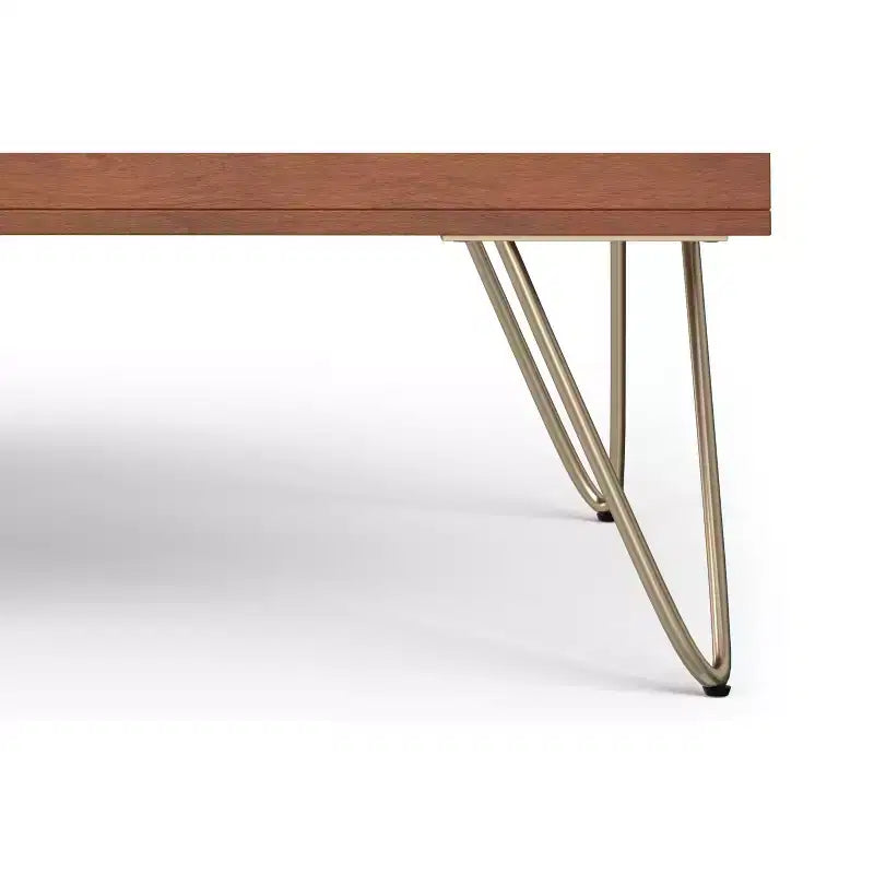 Tavolino da caffè quadrato industriale con piano sollevabile in legno massello di mango, 32 pollici di larghezza