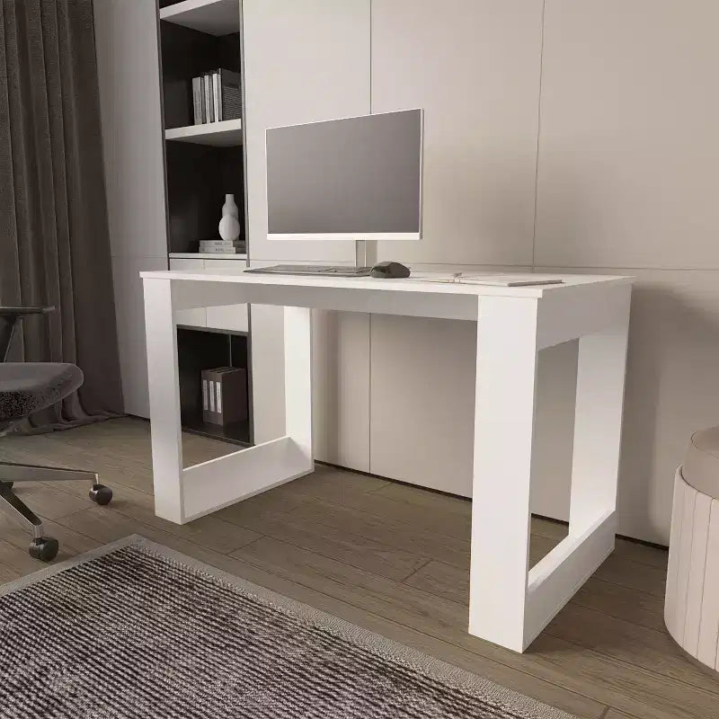 Scrivania per Computer da 120 cm, Scrivania Moderna con Piano in Melamina Antigraffio, Scrivania da Lavoro per Ufficio Domestico, Studio, Piccoli Spazi