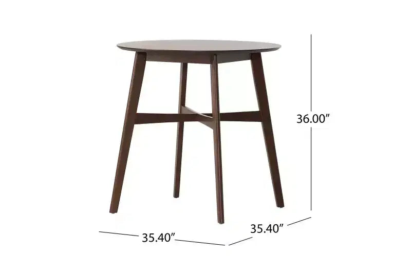 40 Tavoli da pranzo rotondi per 2-4 persone, Tavolo da cucina ad altezza bancone con struttura in legno, Tavolino compatto per appartamento, Capacità 136 kg