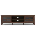 Stratford 72 inch Wide Solid Wood Transitional Low TV Stand For TVs up to 80 inches
