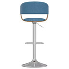 Calinda Adjustable Swivel Barstool Blue: Mid-Century Modern, Upholstered, Steel Legs