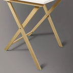 Solid Wood 2 Tier Foldable Laptop Desk White/Natural