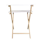 Solid Wood 2 Tier Foldable Laptop Desk White/Natural